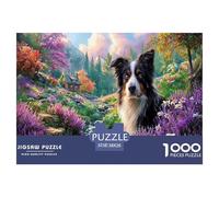 Collie di frontieraJigsaw Puzzle Impossibili 1000Pcs foresta StreamDecorazione Per La Casa. Giochi Rilassamento E Intelligence Per Adulti E Ragazzi Da 14 Anni 38x26cm/1000pcs