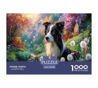 Collie di frontieraJigsaw Puzzle Impossibili 1000Pcs foresta StreamDecorazione Per La Casa. Rilassamento E Intelligence Per Adulti E Bambini Da 12 Anni 52x38cm/1000pcs