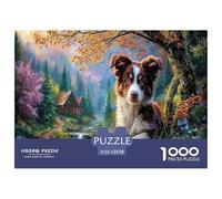 Collie di frontieraPuzzle Impossible 1000Pcs foresta StreamDecorazione Per La Casa. Giochi Rilassamento E Intelligence Per Adulti E Bambini Da 12 Anni 52x38cm/1000pcs