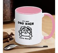 Collie Rough Tazza da caffè It's Not Dog Hair Tazza da caffè divertente novità tazza da tè tazze in ceramica con grande manico a C per caffè, tè, cereali acqua per ufficio, cucina, scuola a casa