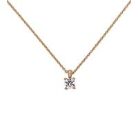 Collier Ancora con Ciondolo Solitario Diamante Brillante 585 Oro Rosso,
