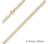 Collier Catena a Maglie Panzer 333 Oro Giallo 55cm Placcato Oro 3,3mm