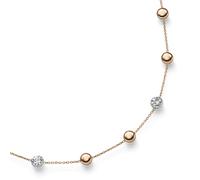 Collier Collana Con Zwischen-Elementen 585 Oro Bianco Oro Rosso Bicolore 45cm