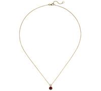 Collier Di 585 Oro Giallo Con Rubellite Rosso Diamante Brillante 0,07 CT 42-45cm