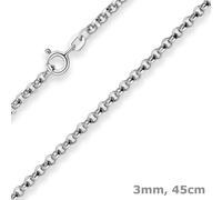Collier Girocollo In Catena A Piselli In Argento 925 45 cm Donna, Argento