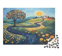 Colline ondulate, strade tortuose e edifici Puzzle Sostenibili Con Motivi Per Adulti Da Gioco in Legno Di Alta Qualità 70x50cm/1000pcs