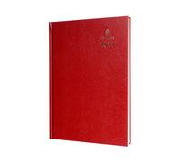 Collins - Agenda da scrivania 2025 standard per professionisti, formato A4, un giorno per pagina, colore: rosso (44,15 - 25), agenda aziendale di alta qualità con copertina rigida effetto pelle