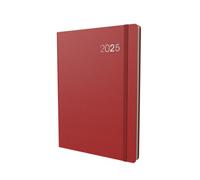 Collins Agenda giornaliera Legacy 2025, formato A4, con appuntamenti, colore rosso, CL41.15-25, agenda giornaliera professionale con copertina morbida al tatto