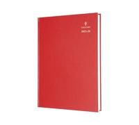 Collins Agenda settimanale "Desk", 12 mesi, luglio 2025-luglio 2026-40M.15-2526, copertina rigida A4, colore: rosso