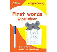 Collins Easy Learning Preschool First Words Age 3-5 Wipe Clean Activity Book For Home Learn: Ideal for home learning