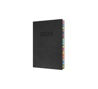 Collins - Edge Rainbow - Calendario 2026 12 mesi, agenda giornaliera con 1/2 ore per appuntamenti, copertina morbida A5, colore antracite (ED151.U96-26)