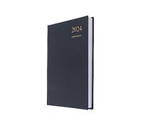 Collins Essential - Agenda giornaliera 2024, formato A5, con appuntamenti, agenda 2024, pagina per giorno, diario e libro degli appuntamenti 2024, planner accademico e personale 2024 (formato A5 blu)