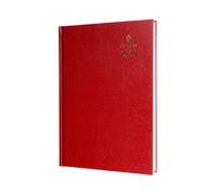 Collins - Scrivania - Calendario 2026 12 mesi, agenda giornaliera per pagina, copertina rigida A4 - rosso (44,15-26)