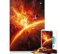 Collisione planetaria - Esplosione cosmica infuocata Puzzle da 1000 pezzi per adolescenti Gioco di logica mentale Evasione rilassante Arte dai bordi sottili da collezione (50x75cm)