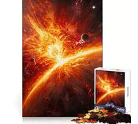 Collisione planetaria - Esplosione cosmica infuocata Puzzle da 1000 pezzi per adolescenti Gioco di logica stimolante Fuga rilassante Bordo trasparente Regalo di compleanno (38x52cm)