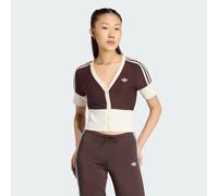 collo a V camicia con bottoni Aurora Coffee XL