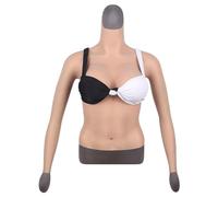 Collo alto breve mezzo corpo realistico con braccia Enhancers Fake Silicone Boobs Forms Gli uomini possono vestire come le donne adatto per Halloween (Size : C~1200G)