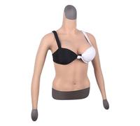 Collo alto breve mezzo corpo realistico con braccia Enhancers Fake Silicone Boobs Forms Gli uomini possono vestire come le donne adatto per Halloween (Size : D~1400G)