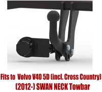 Collo di Cigno Traino Barra Per Volvo V40 5D (2012 & 13 Perno Deviatore Relè Kit
