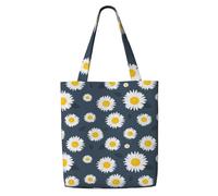 Collo floreale con margherita e girasole,Borse della spesa riutilizzabili, borse per la spesa, borsa a tracolla in tela di grande capacità