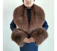 Collo in pelliccia sintetica invernale, sciarpa con polsini in pelliccia sintetica, set di scialli in pelliccia di lusso, per donne e uomini, cappotti di grandi dimensioni, scaldacollo, sciarpe pelose