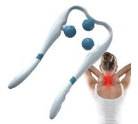 Collo massaggiatore a rullo, strumento massaggiatore per massaggio cervicale, 3-Ball Deep Tessuto Relaxer, Ergonomic Grip, portatile elettrico massaggiatore per casa, ufficio, e viaggi relax, blu rosa