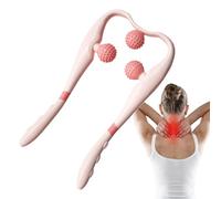 Collo massaggiatore a rullo, strumento massaggiatore per massaggio cervicale, 3-Ball Deep Tessuto Relaxer, Ergonomic Grip, portatile elettrico massaggiatore per casa, ufficio, e viaggi relax, blu rosa
