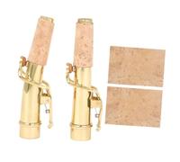 Collo per Sassofono Soprano in Ottone con Sughero, Set da 1 | Sostituzione per Bocchini e Strumenti Soprano, Superficie Liscia Dorata, Riutilizzabile per Prove e Palco
