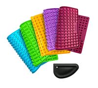 Collory Set di tappetini da forno in silicone con raschietti (set da 6), stampi per biscotti per cani e dolcetti, stampo per cioccolatini, per alimenti (senza BPA)