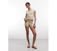 COLLUSION - Pantaloncini a righe gialle in coordinato-Giallo XS