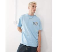 COLLUSION - T-shirt blu con stampa smile 2XL