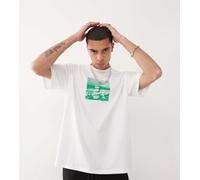 COLLUSION - T-shirt oversize bianca stampata sul davanti-Bianco 2XS