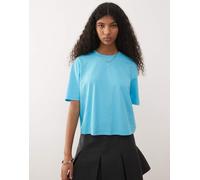 COLLUSION - T-shirt squadrata a maniche corte blu acqua L