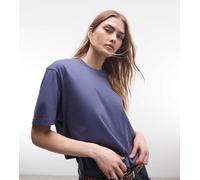 COLLUSION - T-shirt squadrata a maniche corte blu scuro XS