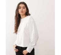 COLLUSION - T-shirt squadrata a maniche lunghe bianca-Bianco XS