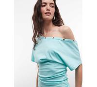 COLLUSION top con occhielli e spalle scoperte in aqua-Blu L