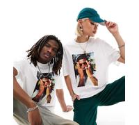 COLLUSION Unisex - T-shirt bianca con stampa "Burna Boy" su licenza-Bianco XS