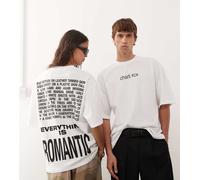 COLLUSION Unisex - T-shirt da festival vestibilità comoda stile skater bianca con scritta "Charli XCX BRAT" ufficiale-Bianco L