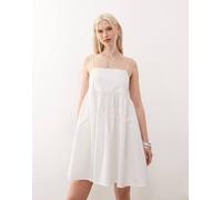 COLLUSION - Vestito grembiule corto bianco con spalline sottili-Multicolore 50