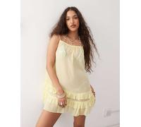 COLLUSION - Vestito in rete giallo 42