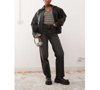 COLLUSION - x009 - Jeans dad fit comodi a vita medio alta nero slavato W30 L30