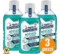 6 Confezioni Pasta del Capitano Colluttorio Antiplacca con Antibatterico 400ml