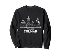 Colmar City in Francia Skyline Minimal Line Art Design Felpa