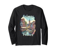 Colmar Francia Vintage Alsazia Travel Design Maglia a Manica