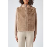 COLMAR Gilet in pelliccia sintetica con collo alto e cappuccio imbottito 44 Beige
