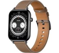 Colmi C28 Bluetooth 1,93" AMOLED Nero Cinturino Pelle Marrone L Impermeabile IP68 Cardiofrequenzimetro
