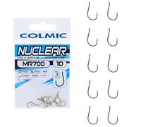 Colmic - 10 Ami da Pesca MR700 in Acciaio Carbonio Bronzo, Taglia 10 - Ringed, Forced, Barb - Ultraleggeri e Resistenti - Ideali per Pesca in Mare - Prodotto Ufficiale Colmic