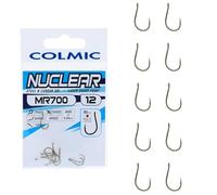 Colmic - 10 Ami da Pesca MR700 in Acciaio Carbonio Bronzo, Taglia 12 - Ringed, Forced, Barb - Ultraleggeri e Resistenti - Ideali per Pesca in Mare - Prodotto Ufficiale Colmic