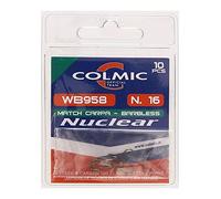 Colmic - 10 Ami da Pesca WB958 Match Carpa in Acciaio Carbonio Bronze, Taglia 16 - Flatted, Forced, Barbless - Robusti e Precisi per Carpa e Pesca Tecnica - Prodotto Ufficiale Colmic