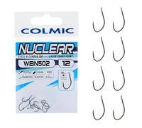 Colmic - 10 Ami da Pesca WBN502 Carp Line in Acciaio Carbonio Black Nickel - Flatted, Round, Barbless - Precisi e Resistenti per Carp Fishing Tecnico - Prodotto Ufficiale Colmic (taglia 12)